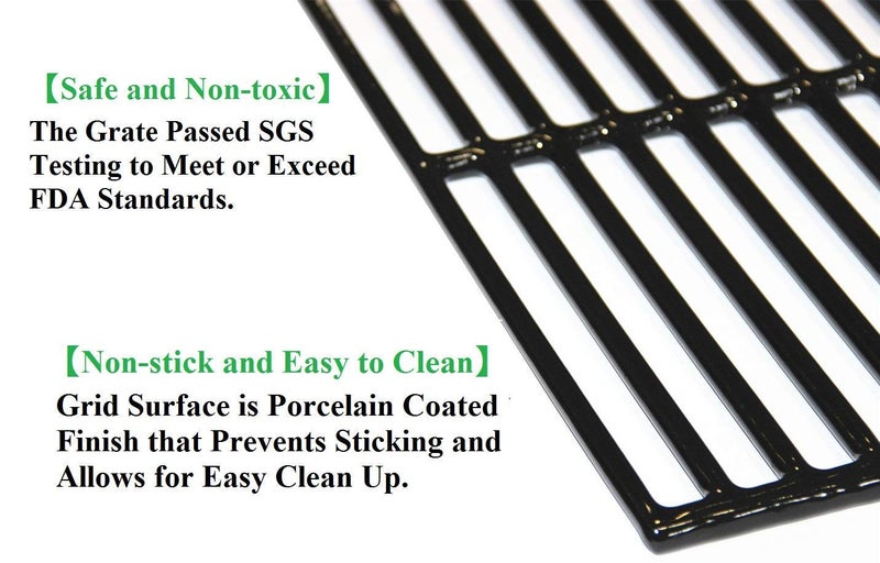 Hongso Grill Parts for Chargriller 5050, 5650, 3001, 3030, 5072, 3008, 4000, 5252, 5050 Grill Models, Porcelain Steel Heat Plate,Polish Porcelain cast Iron grates. - Image 4